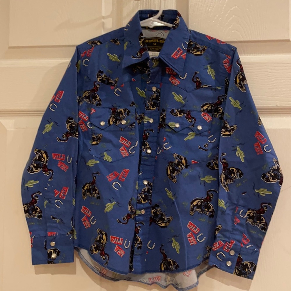 Wrestler boys long sleeve snap cowboy shirt